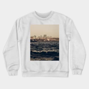 Coastal Haven: A City by the Sea Crewneck Sweatshirt